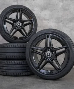 OEM Mercedes Benz A-Class A35 AMG summer wheels 18 inch W177 V177 Rims A1774011800 black polisched