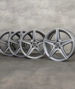 OEM Mercedes Benz C-Class AMG Rims 18 inch W205 S205 C205 A205 A2054011100 himalaya grey polisched