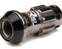 Project Kics R40 Iconix Classical Lug Nuts Gunmetal Body w/ Black Plastic Cap - 16+4 Combo